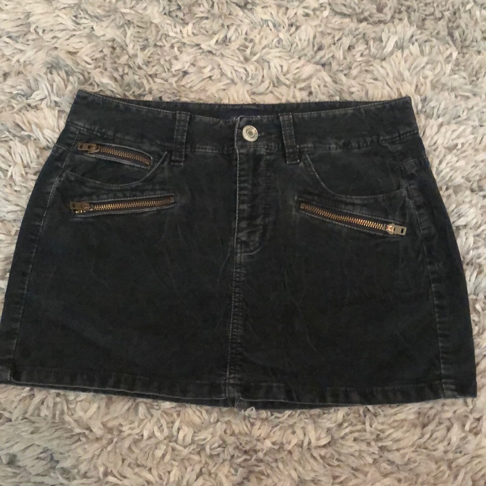 Black/ dark grey corduroy skirt